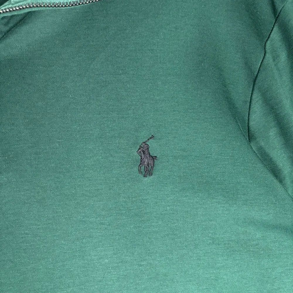 Men’s Polo Ralph Lauren Green Quarter Zip Cotton Pullover Medium